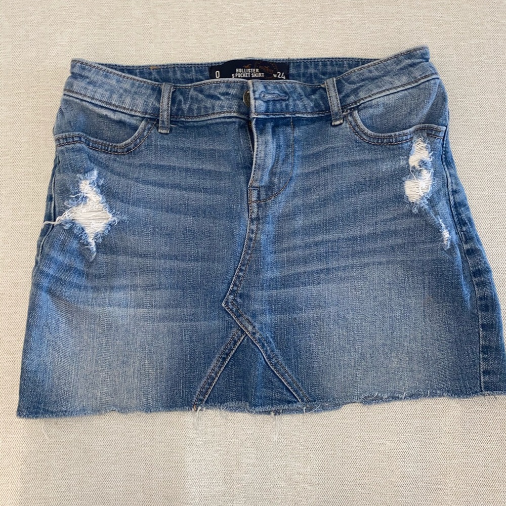 Hollister mini jean skirt